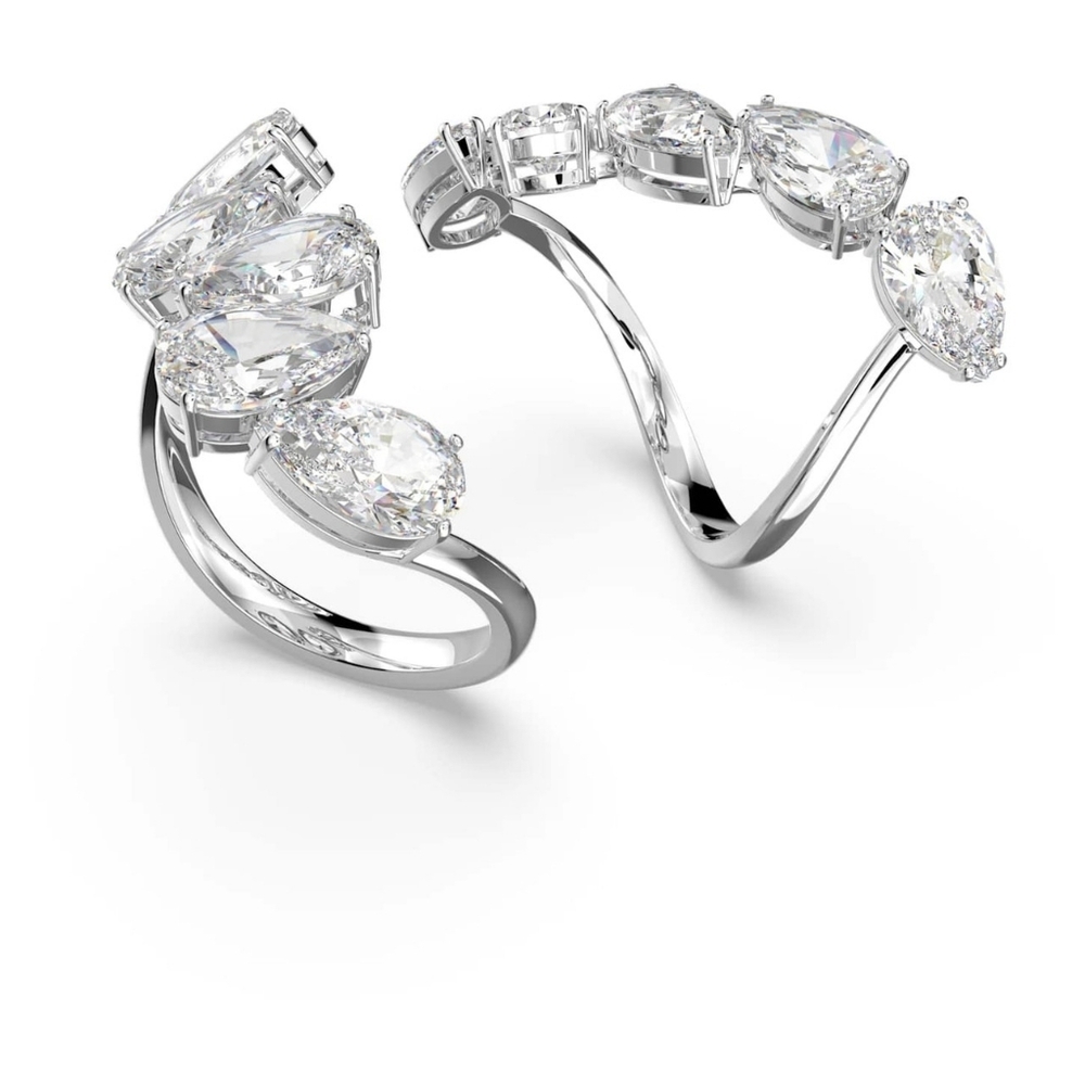 Swarovski Millenia White Rhodium Plated Ring Set Size 55